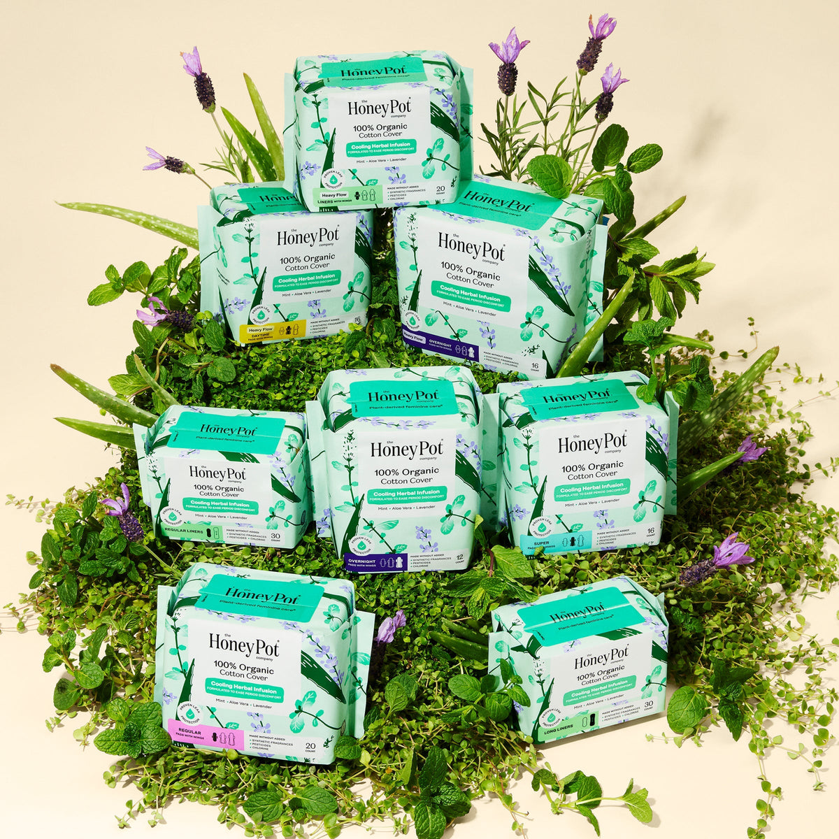 Incontinence Cooling Herbal Infusion 100% Organic Cotton Cover Liners